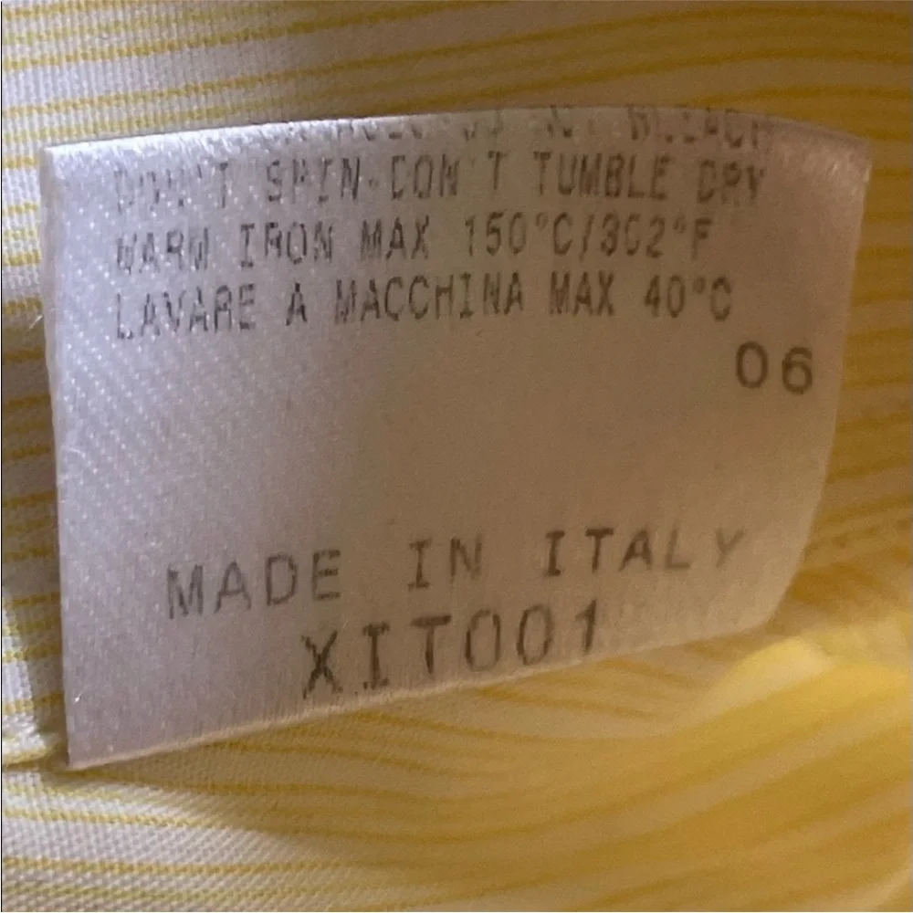 GUCCI Men's Yellow Cotton Dress Shirt Size 39 15.5 ITALY